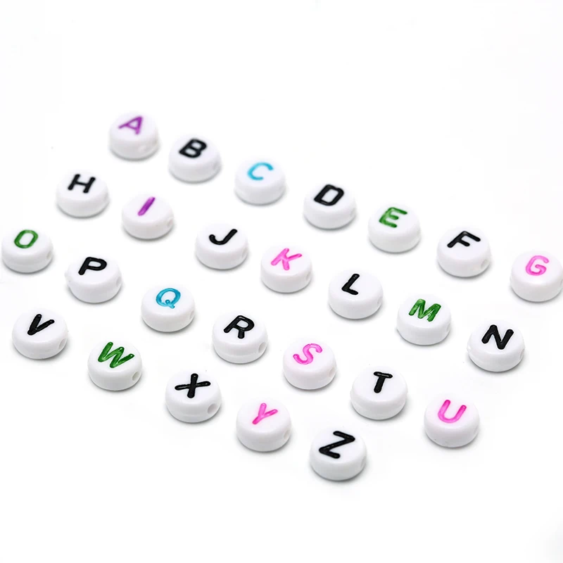 

Wholesale 300/500/1000Pcs Alphabet Letter Beads DIY Teething Necklace Baby Teether Beads For Personalized Name
