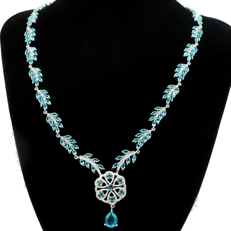 Женское свадебное серебряное ожерелье размером 17-18 дюймов 35x20 мм | Украшения и