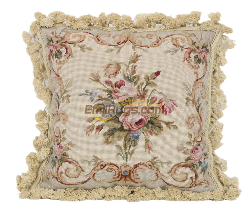 19 французский кантри Chicshabby винтажные диванные декоративные шерстяные подушки ручной работы-Роза и бутон