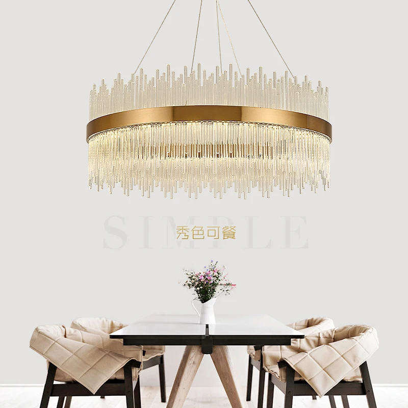 Современная хрустальная люстра для гостиной светодиодный/хромированная