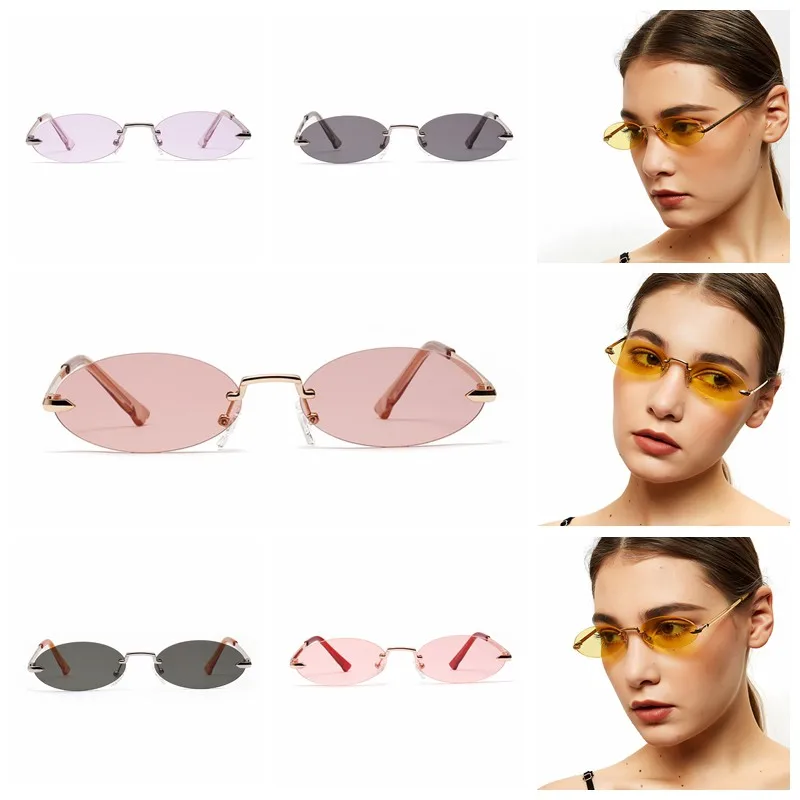 Солнцезащитные очки в стиле ретро для женщин овальные солнечные аксессуары без