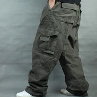 outdoor wide leg hip hop pants men casual cotton harem cargo pants loose plus size joggers men clothing