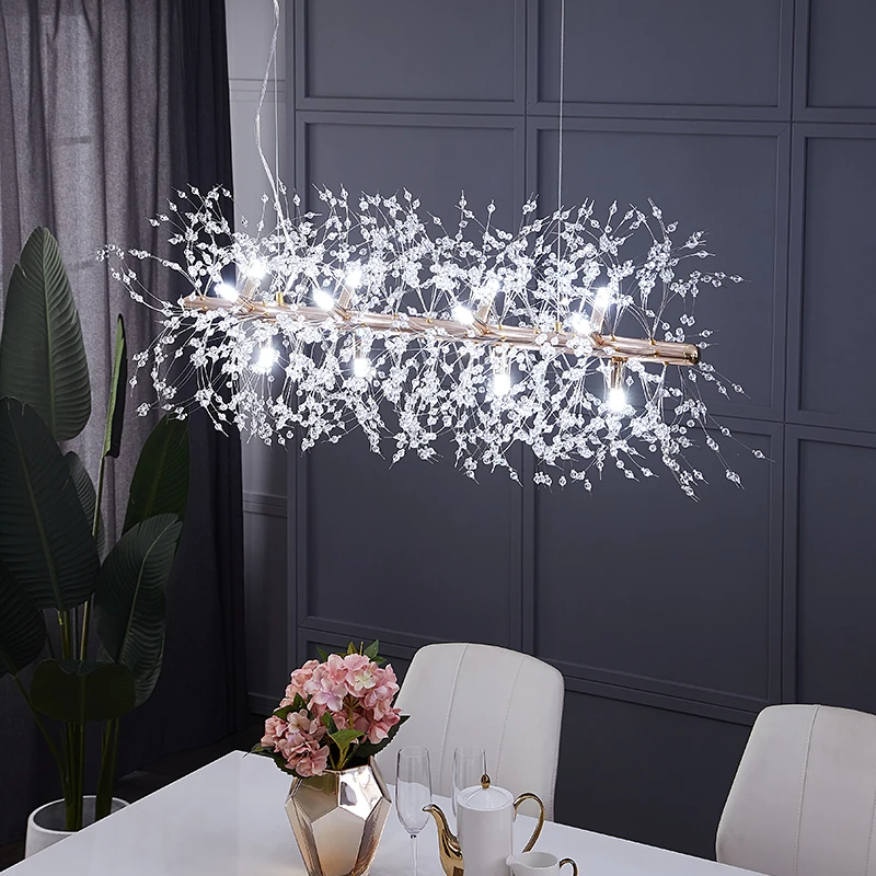 Candelabros nórdicos de copos de nieve, luces LED de diseño de arte, elegantes, de lujo, para decorar el hogar, sala de estar y comedor
