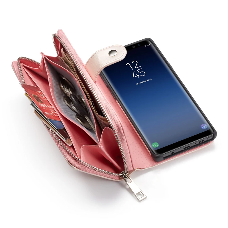 Роскошные тканые кожаный кошелек на молнии чехол для Samsung Galaxy S8 S9 S10 плюс S10e S7edge Note 4 5 8 9 Примечание 10 Pro Чехол на магнитной застежке
