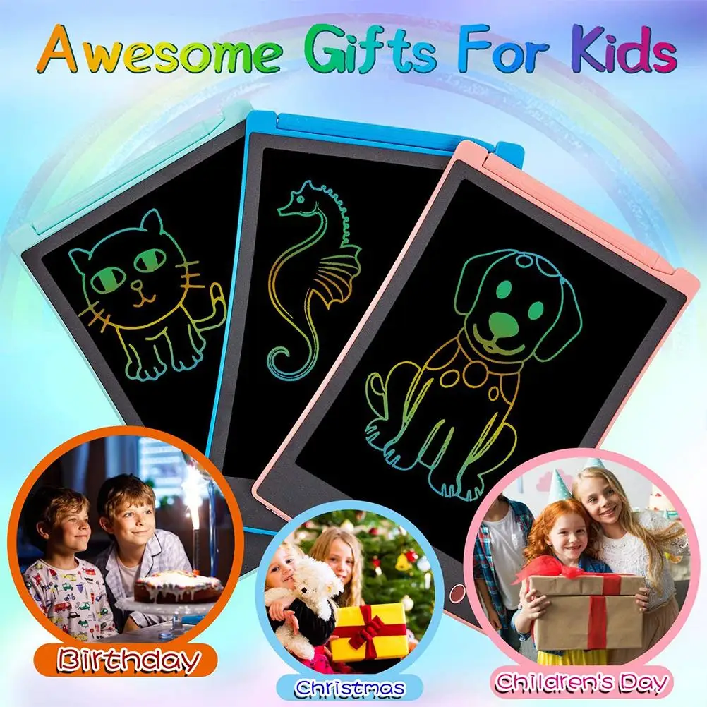

8.5IN Colourful LCD Writing Tablet Electronic Drawing Tablet Portable Handwriting pad One-Click Clear educational toys for Kids
