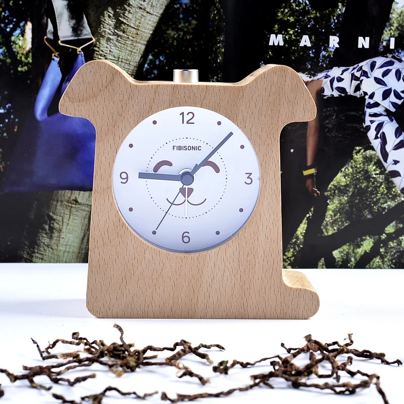Современный будильник для собаки с подсветкой деревянный Настольный светильник