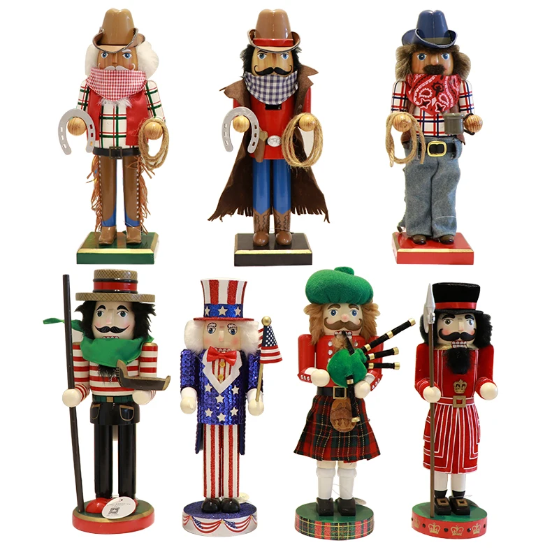 

Деревянные куклы-гайкеры, миниатюрные фигурки солдат, винтажные марионетки ручной работы, новогодние и рождественские украшения, домашний ...