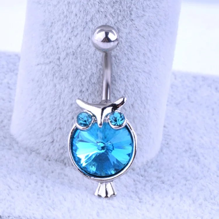 Бриллиантовая Сова циркониевое кольцо для пупка пупок популярная фотография| |