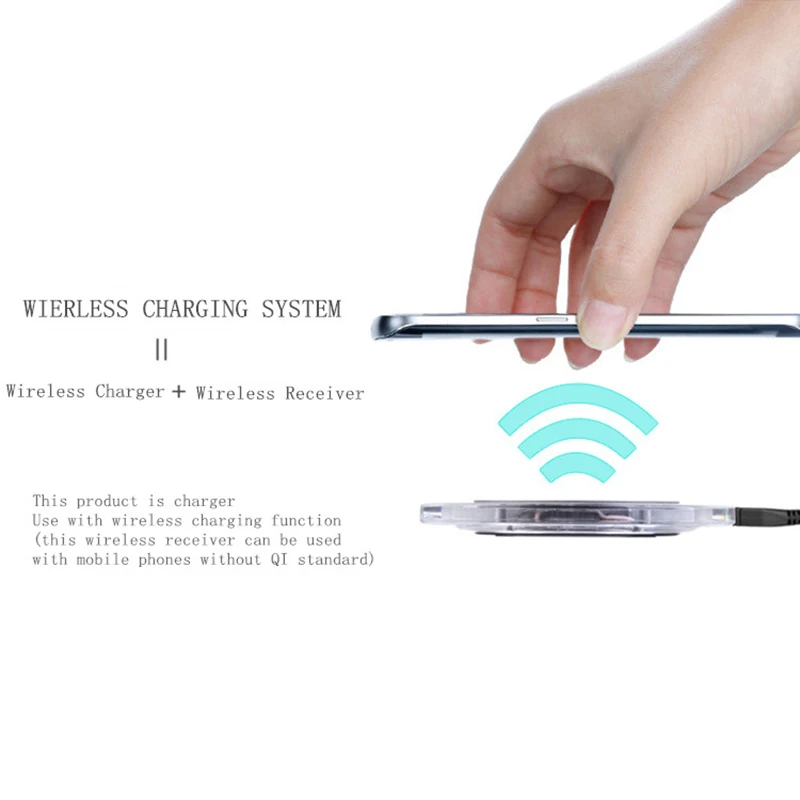 

Qi Wireless Charger Receiver Charging Adapter Pad For Apple Type-C Android Fa