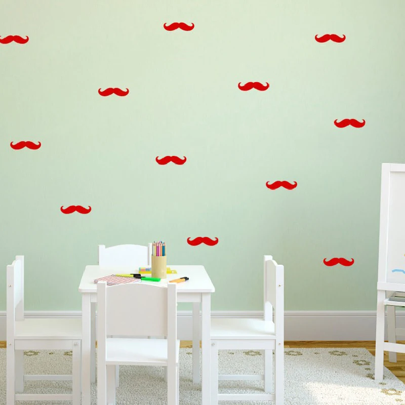 60 шт Черный Усы виниловые наклейки на стену для детей игровая комната