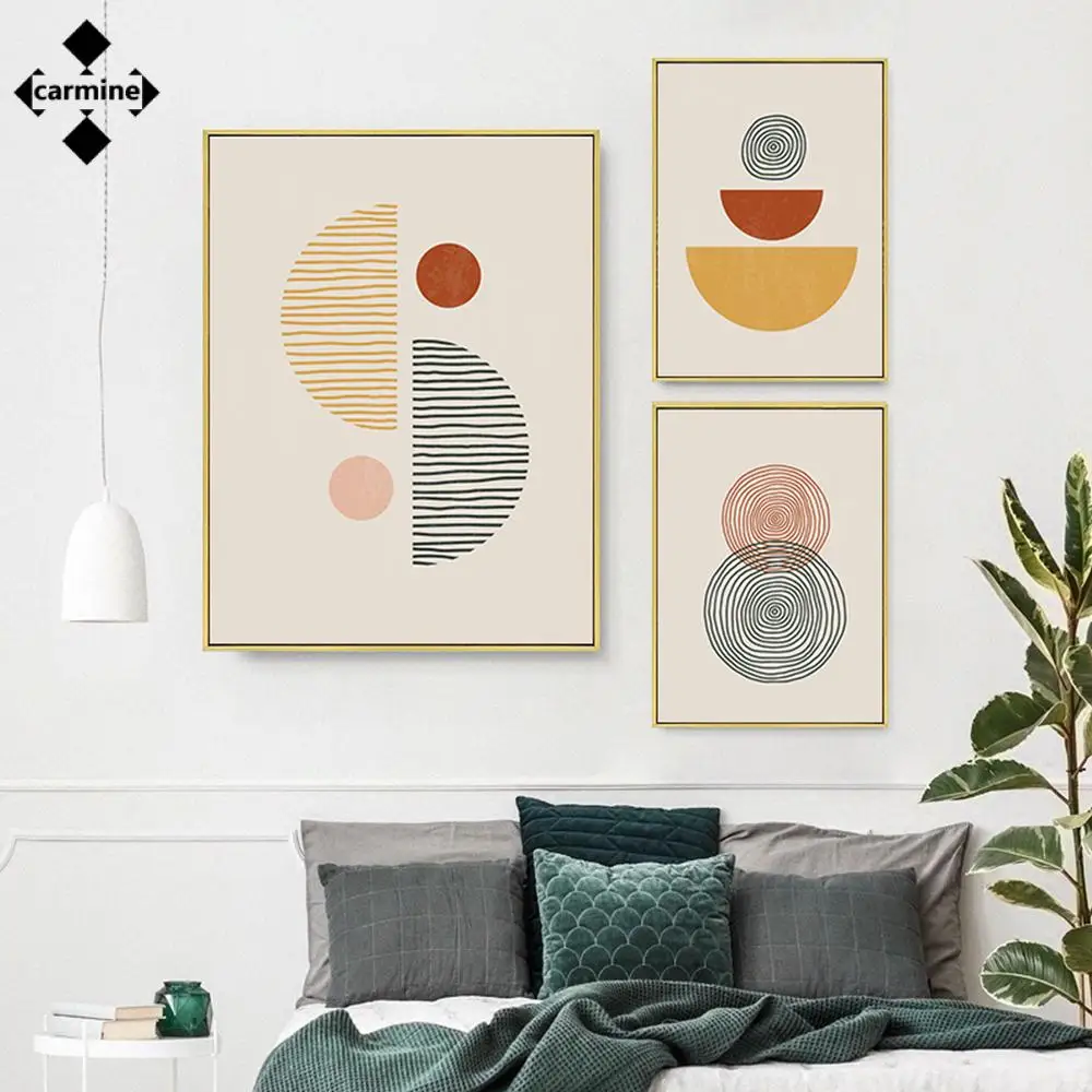 

Orange Line Canvas Painting Abstract Minimalist Posters and Prints Modern Style Printing Picture for Home Living Room Decoration