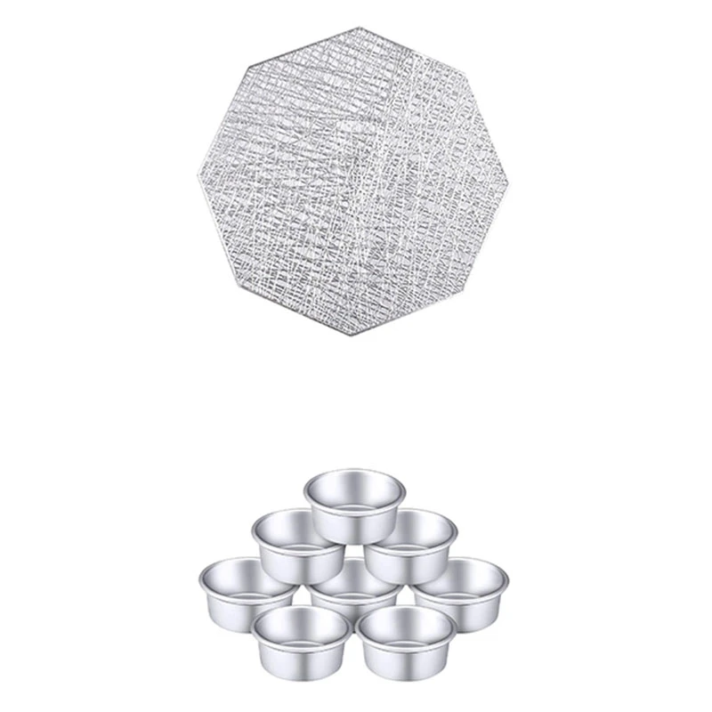 

10 упаковок прессованных ПВХ металлических пустотелых салфеток в 10 упаковках 4-дюймовых круглых алюминиевых кастрюль для торта