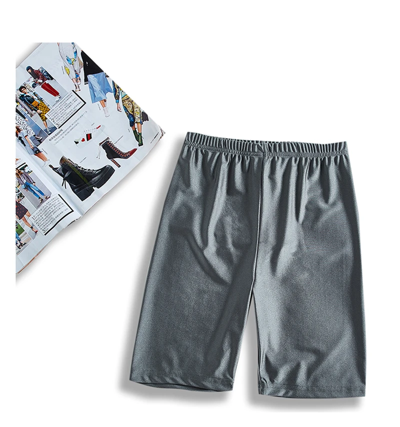 Велосипедки Женские Светоотражающие черные эластичные шорты из спандекса с