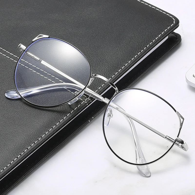 

2020 Fashion New Cat Ear Reading Glasses Anti-blue Light Flat Mirror Female Cute Cat Eye Myopia Girl Finished Myopia Glasses