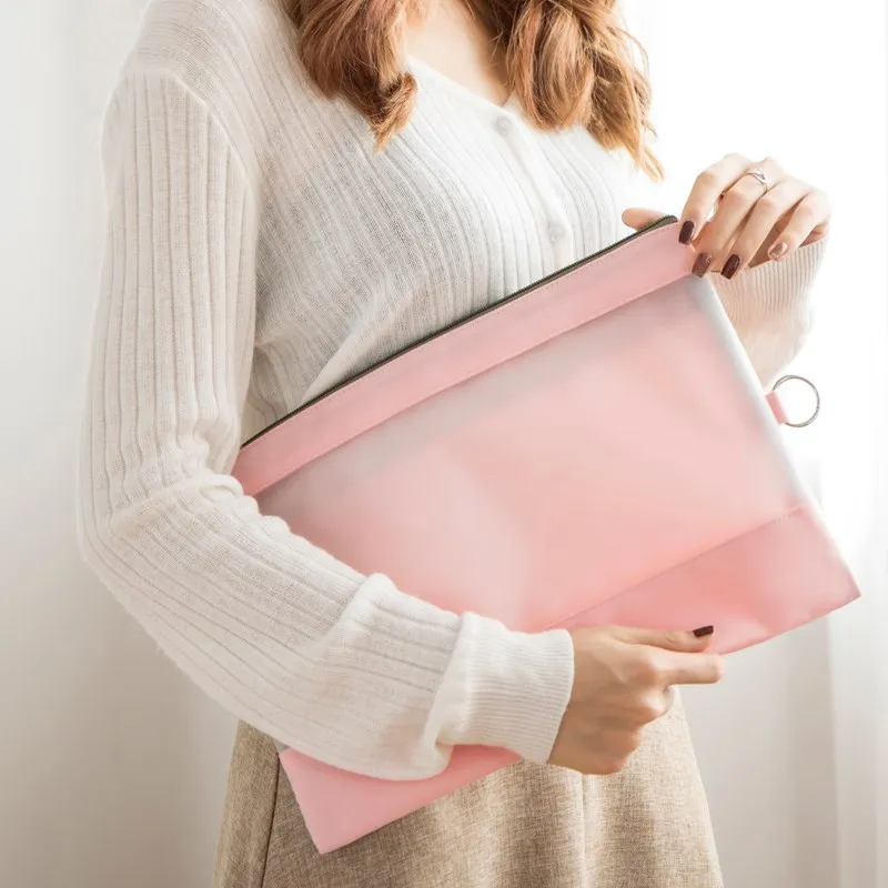 

a4 file document bag waterproof High capacity B5 Paper storage sleeve bag Folder Book Pencil Pen Case office student supplies