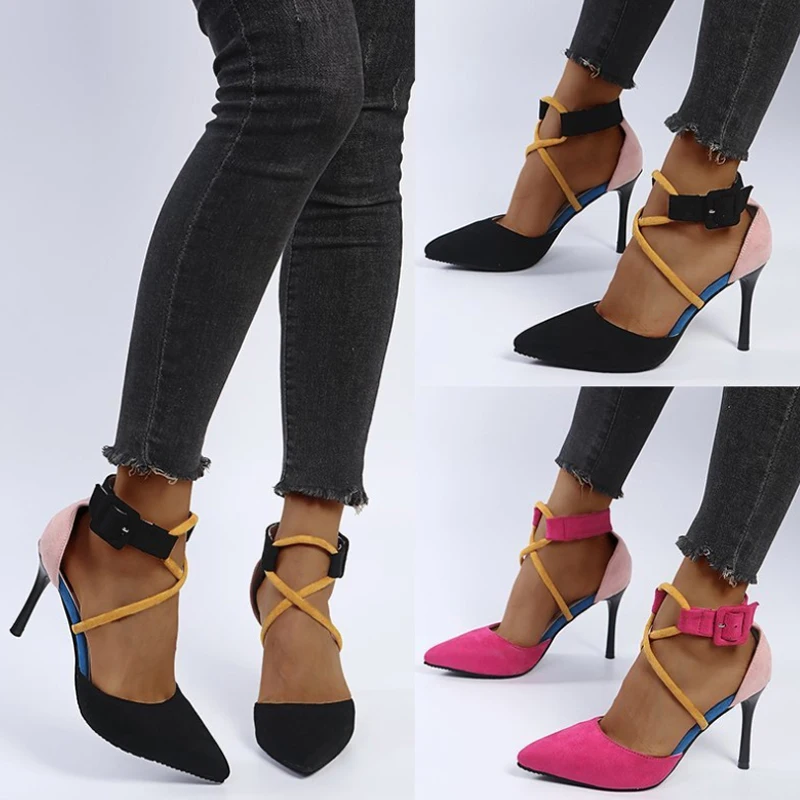 

Туфли-лодочки женские замшевые, высокий каблук, пикантная модная офисная обувь на шпильке, обувь для вечеринки и свадьбы, удобные, под плать...