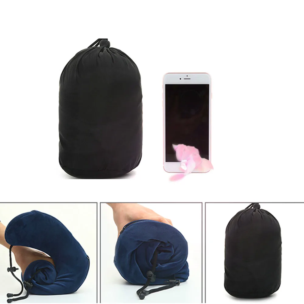 U-образная подушка для шеи с эффектом памяти мягкая путешествий шейки самолета