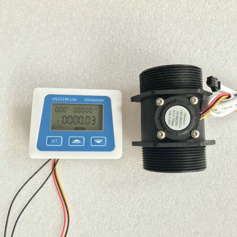

ELEG-US211M Lite USN-HS20TA 10-300L/Min 2 Inch Digital Flow Meter Flow Reader Compatible with All Our Hall Effect Water Flow Sen