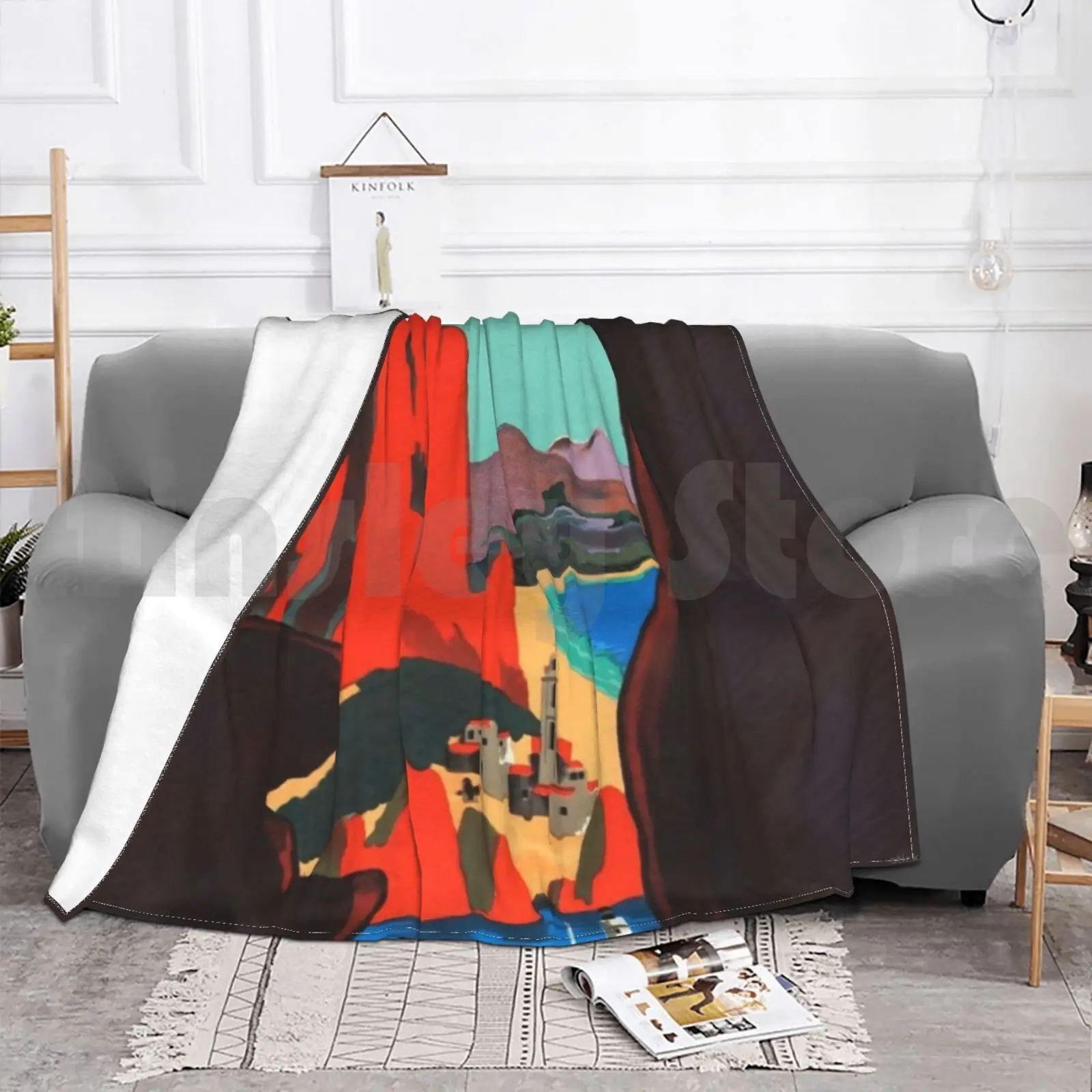 Винтажный постер для путешествий на заказ одеяло из Франции франкрейха Корсики