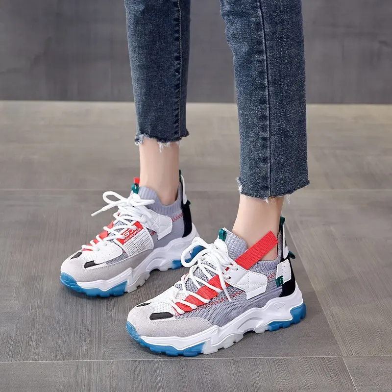 

Spring and Autumn 2020 new lightweight breathable sports shoes for women comfortable running shoes mesh upper daddy shoes X615