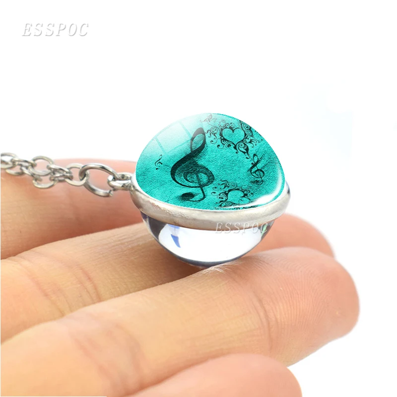 Музыкальные ноты стеклянный шар брелок музыкальные ювелирные изделия Бабочка