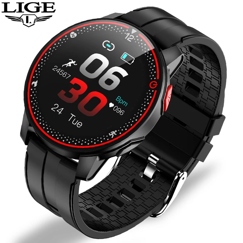 Special Offers LIGE IP68 Waterproof Smart Watch Men Sports Fitness Tracker Heart Rate Monitor Android IOS Full touch screen Smartwatch Women