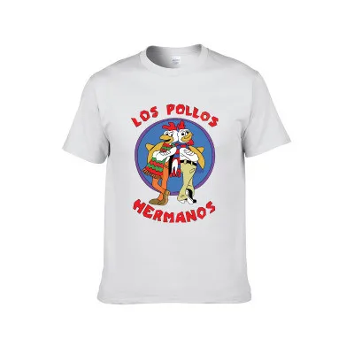 WMHYYFD Мужская Новая модная рубашка с отверстиями LOS POLLOS футболка с надписью Hermanos Chick Brothers футболка с коротким рукавом Топ - Цвет: White