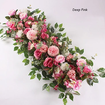 Deep Pink Flone искусственные розы цветы ряд Свадебные вечерние украшения для дома сценическая фоновая Арка стенд настенный Декор Флорес аксессуары - Цвет: Deep Pink