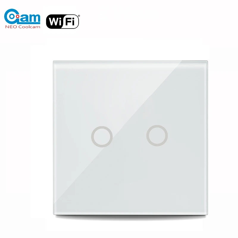 NEO Coolcam WIFI Smart Light Switch Glass Panel 2CH 5A Wireless Touch Switch Support Google Assistant Alexa and IFTTT