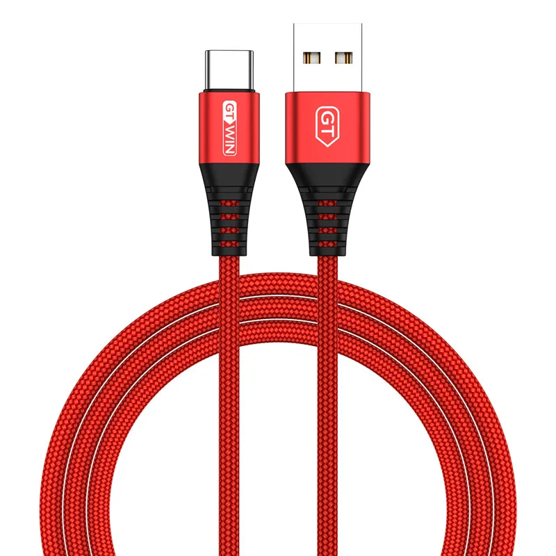 Красный GTWIN 3A type C USB кабель быстрое зарядное устройство для samsung S10 S9 S8 мобильный телефон зарядный провод для Xiaomi mi9 Redmi note 7 Android - Цвет: Красный