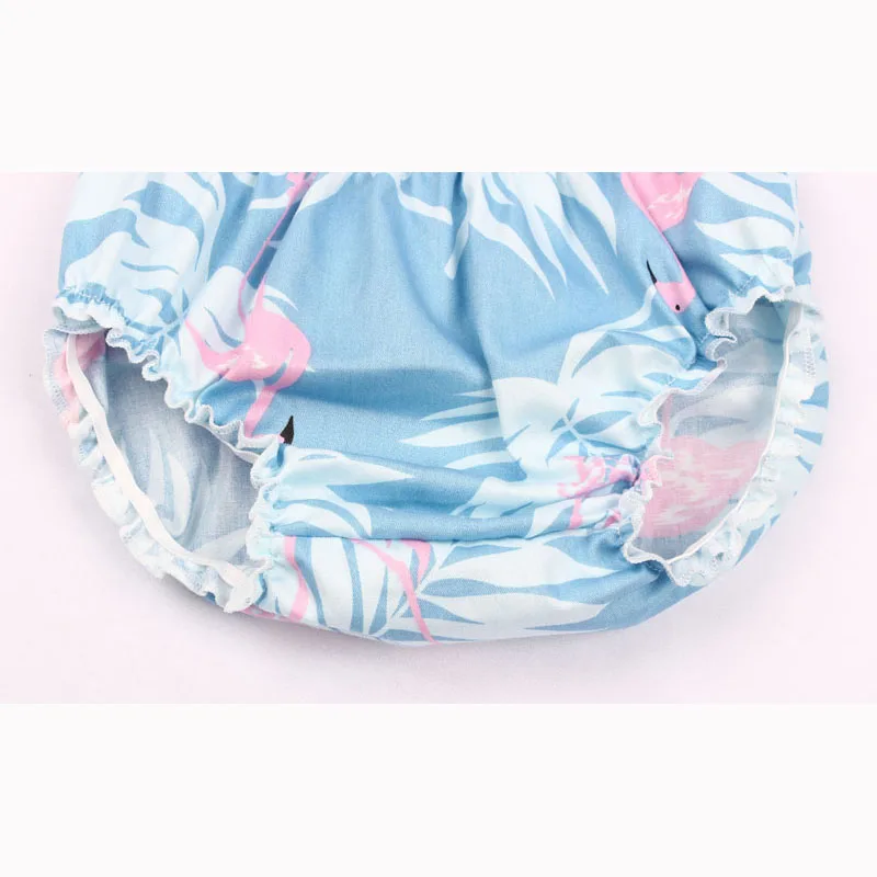 Шорты для маленьких девочек хлопковые шорты с рисунком фламинго и оборками