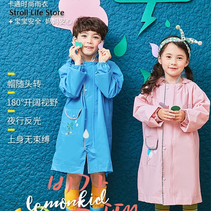 Плащ-дождевик Cuet для мальчиков и девочек желтый длинный розовый детский Дождевой