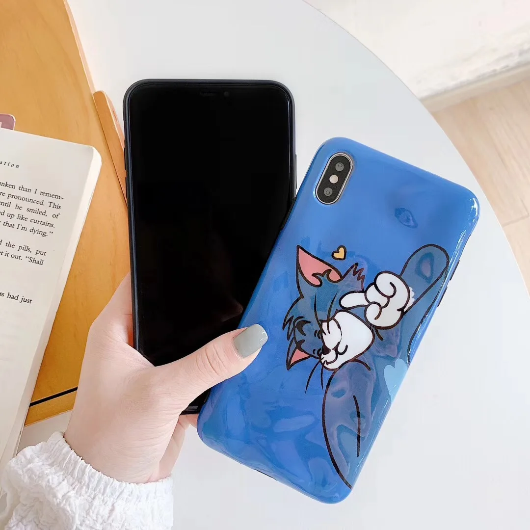 New honor series craft cartoon fun Tom Jerry shell for iPhone 11 11pro max XR XS MAX X 7 8 6splus back cover soft |