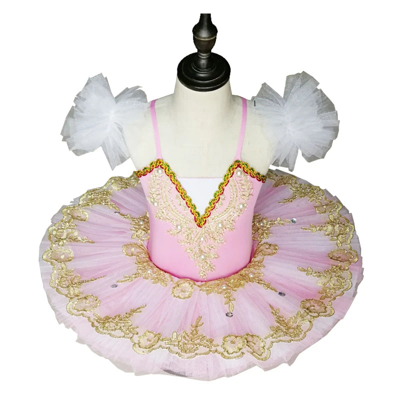 

2020 Songyuexia New Children Tutu Ballet Platter Skirts Lace Sequined White Swan Lake Show Belly Dance Performance Costume