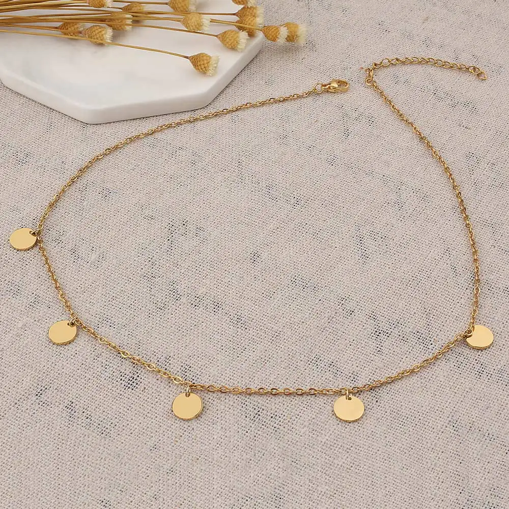 Ожерелье чокер женское из нержавеющей стали с монетами|Колье| |