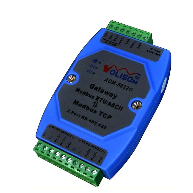 ADM 5832G Industrial 2 Порты и разъёмы Modbus шлюз сервер rs485/422 MODBUS RTU/ASCII для TCP sup PLC