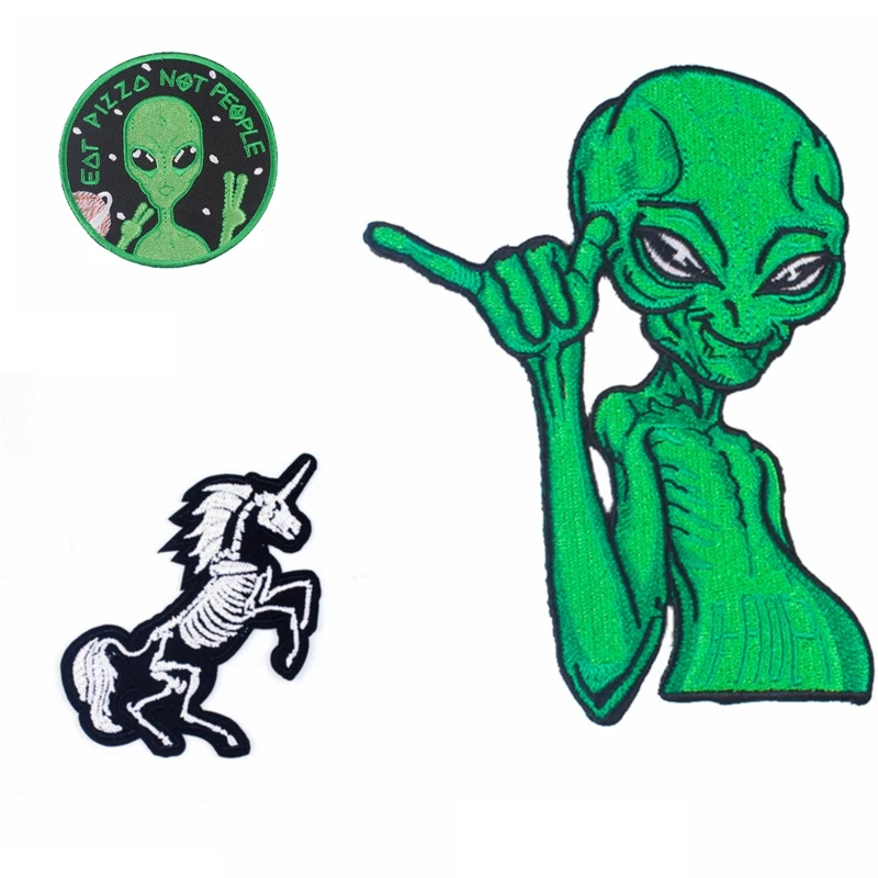 Нашивки Alien с вышивкой утюгом на куртке аксессуары для аппликации декоративные