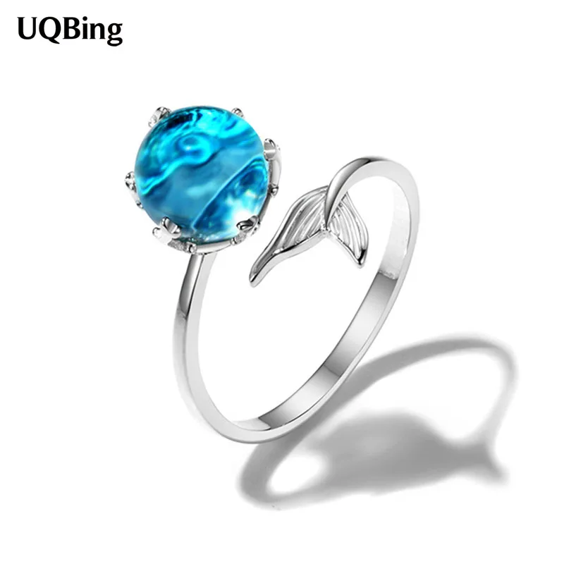 

Кольцо женское из серебра 925 пробы с голубым/зеленым кристаллом