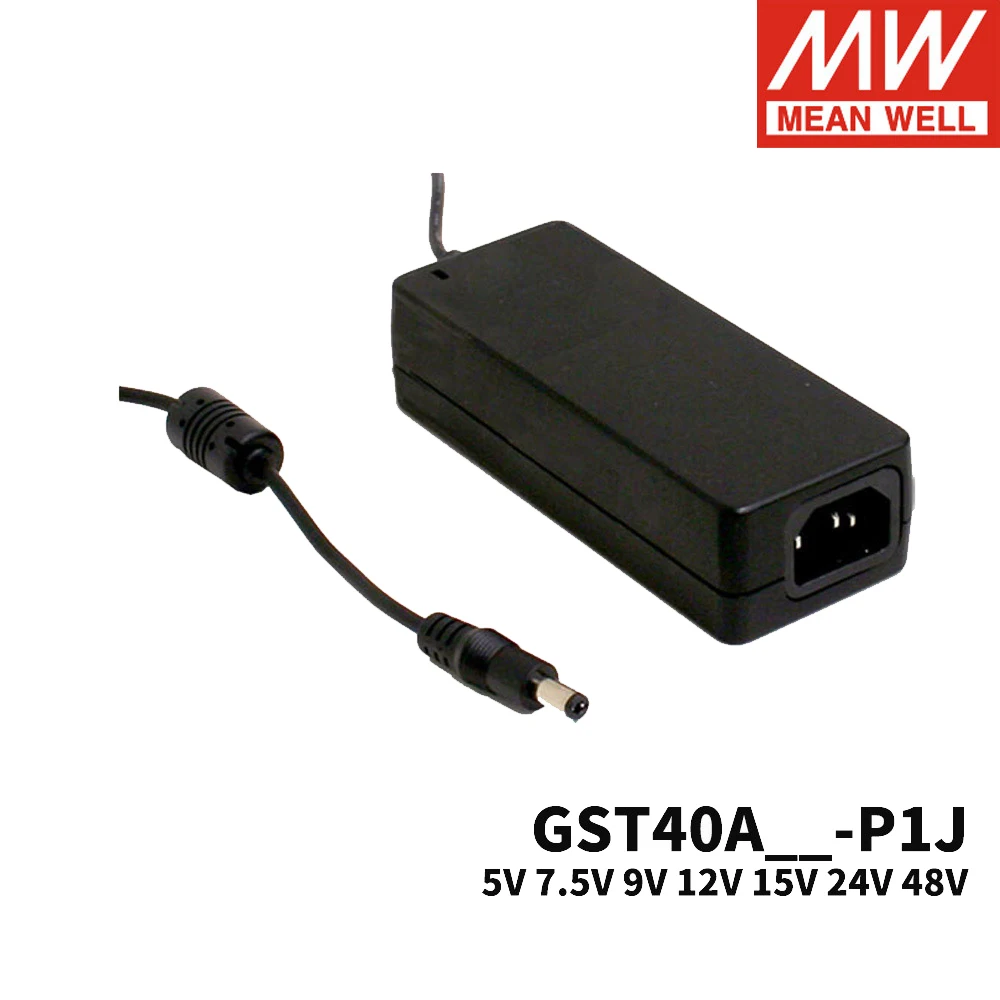 Mean Well GST40A Series P1J 40 Вт адаптер 5 в 7 9 12 В 15 18 24 48 Meanwell универсальный источник питания
