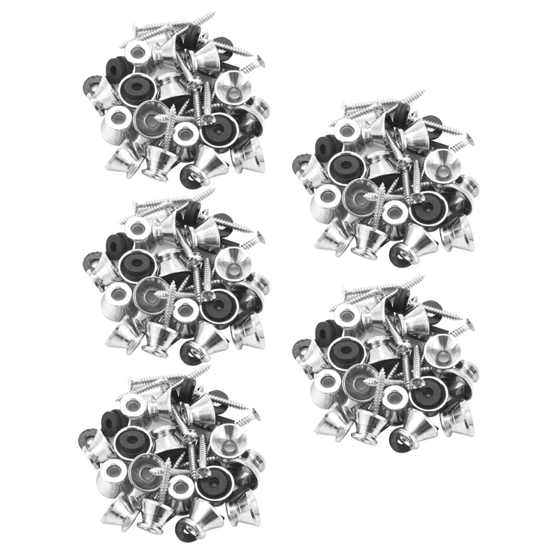 

Guitar Bass Chrome Metal End Pin Strap Buttons Locks Cushion Screws (80Pcs)