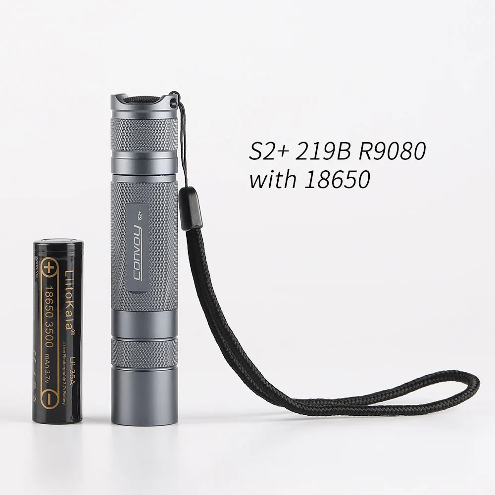 Convoy S2 + с 219B R9080 медная пластина DTP линза ar покрытием 7135*8 12 групп фонарик 18650 фонарь