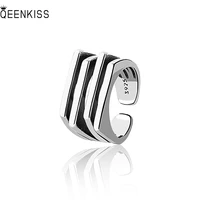 qeenkiss rg6133 fine%c2%a0jewelry%c2%a0wholesale%c2%a0fashion%c2%a0woman%c2%a0girl%c2%a0birthday%c2%a0wedding simplicity irregular round 925 silver%c2%a0opening ring