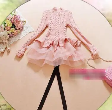 Женское платье-свитер MLXSLKY длинное трикотажное из шифона с круглым вырезом |