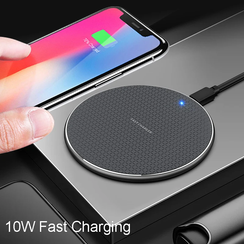 

10W QI Wireless Charger Fast Charging Adapter For iPhone 12 Xiaomi Redmi Huawei Portable Mobile Phone Charge Induction Station