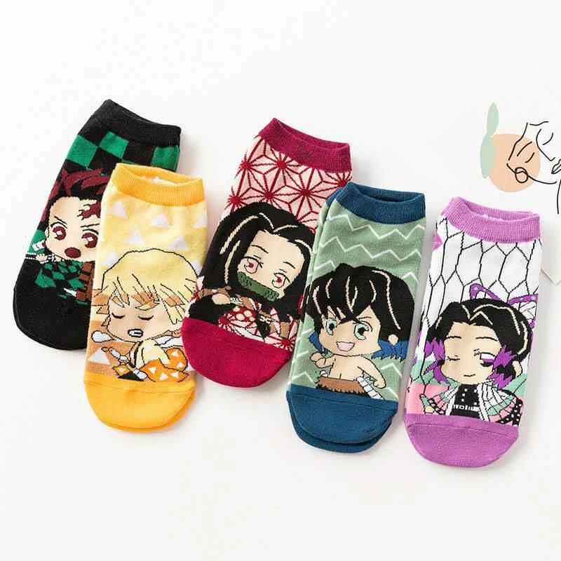 

Demon Slayer Kimetsu No Yaiba Sock Short Socks Cosplay Prop Kamado Nezuko Cartoons Anime Kamado Tanjirou Cotton Socks Halloween