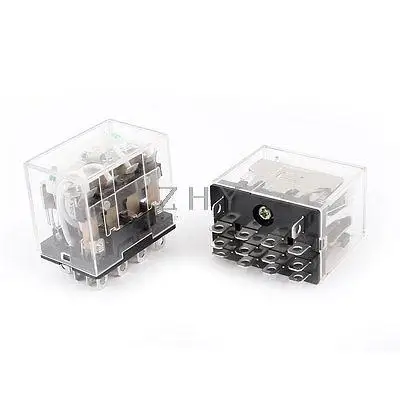 DC 24V Coil 4PDT 14-Pin Green LED Lamp General Purpose Power Relay 2 Pieces | Обустройство дома