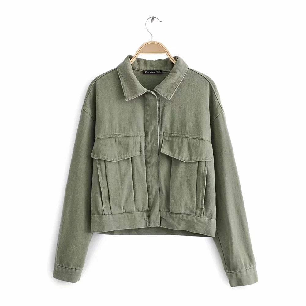 

Street Tuyere Pocket Decoration Short Jacket Jacket Women