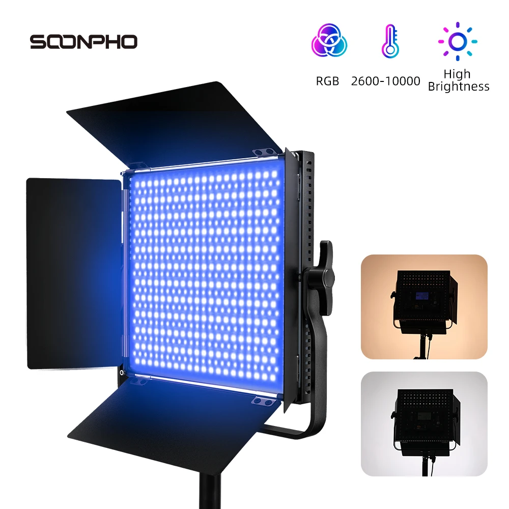 

Soonpho SP660C Video LED Light Bi-color Dimmable Wireless remote Panel 60W 97RA for studio shooting