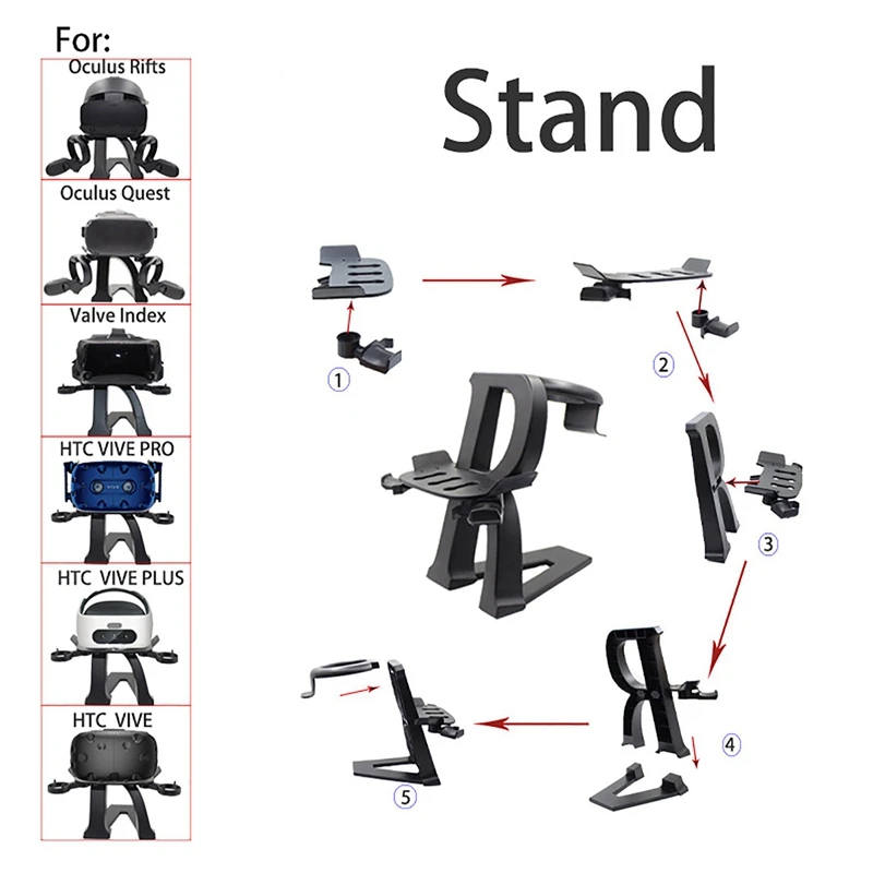 

VR Stand Holder Storage Rack Set for Oculus Quest 2 VR Headset and Wireless Controller Accessories