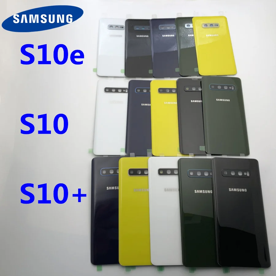 Запасное стекло для samsung Galaxy S10 S10e S10 Plus S10+ крышка для батареи задняя дверь корпус чехол для камеры стеклянная рамка для объектива